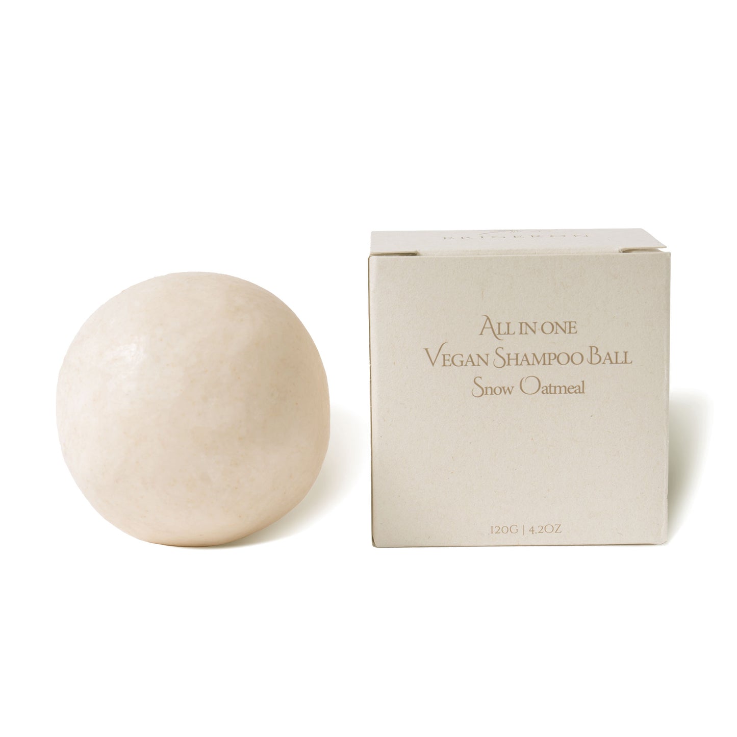 Erigeron All in one Vegan Shampoo Ball Snow Oatmeal Shampoo Ball in white with box packaging