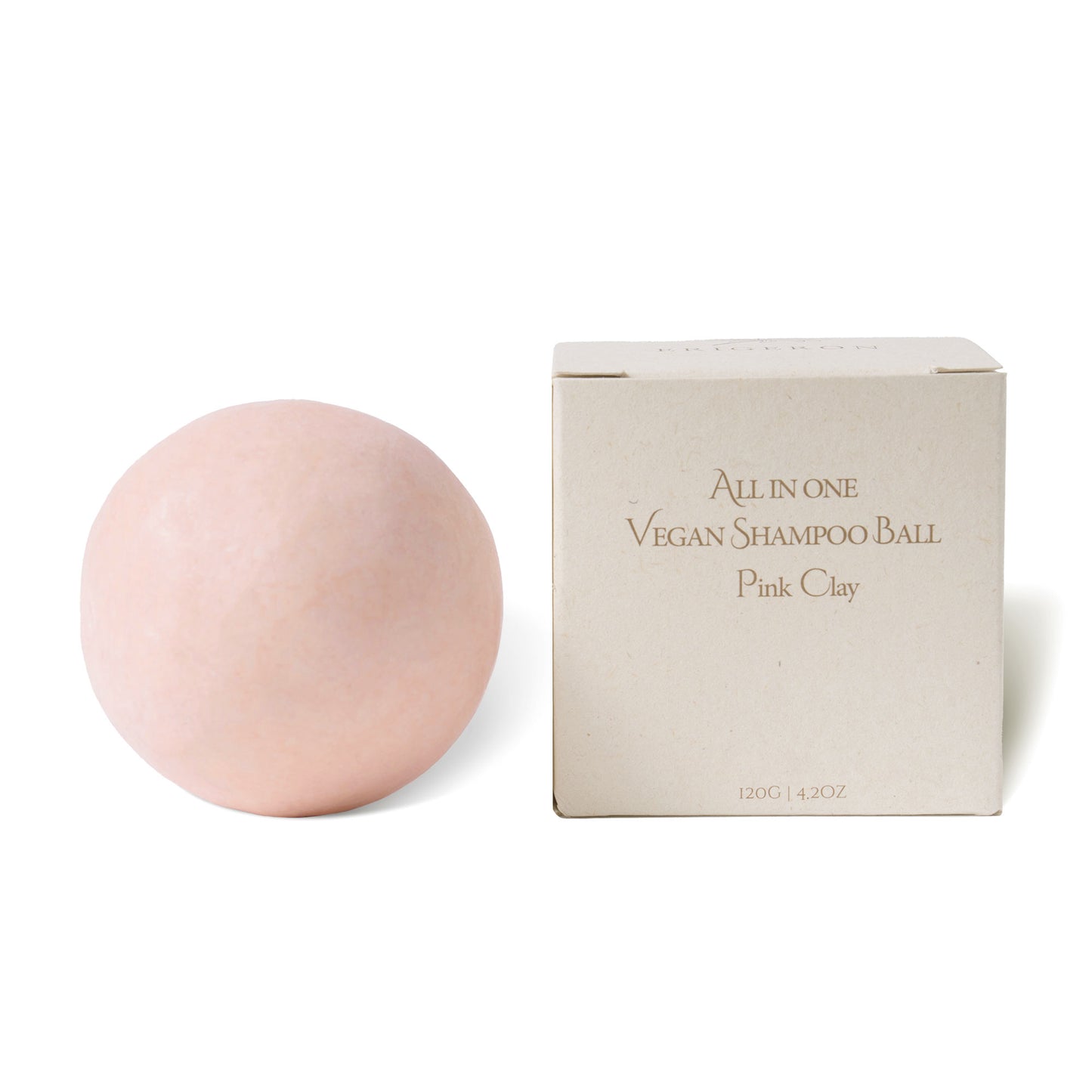 Erigeron All in one Vegan Shampoo Ball Snow Pink Clay Shampoo Ball with paper box packaging.