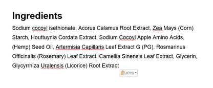 ERIGERON All in one Vegan Beauty Ball Hemp Seed Shampoo Ball ingredients list including various plant extracts.