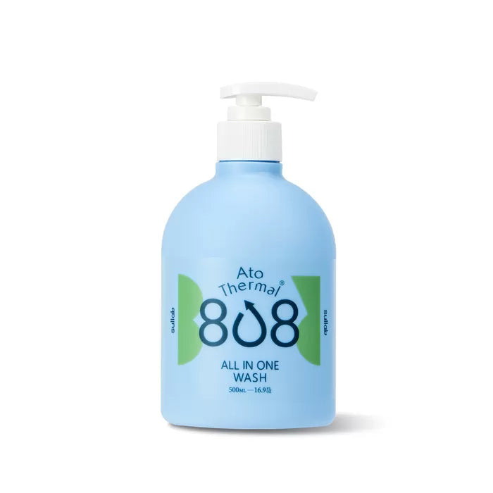 Ato Thermal 808 all in one wash blue bottle with white pump