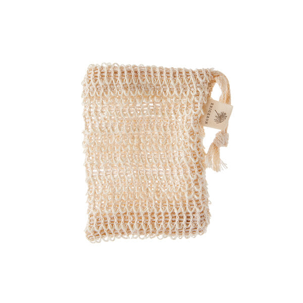 Erigeron Scrub Bath Towel in cream color with drawstring