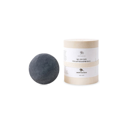 Erigeron Charcoal Beauty Ball in black with cylinder wooden packaging