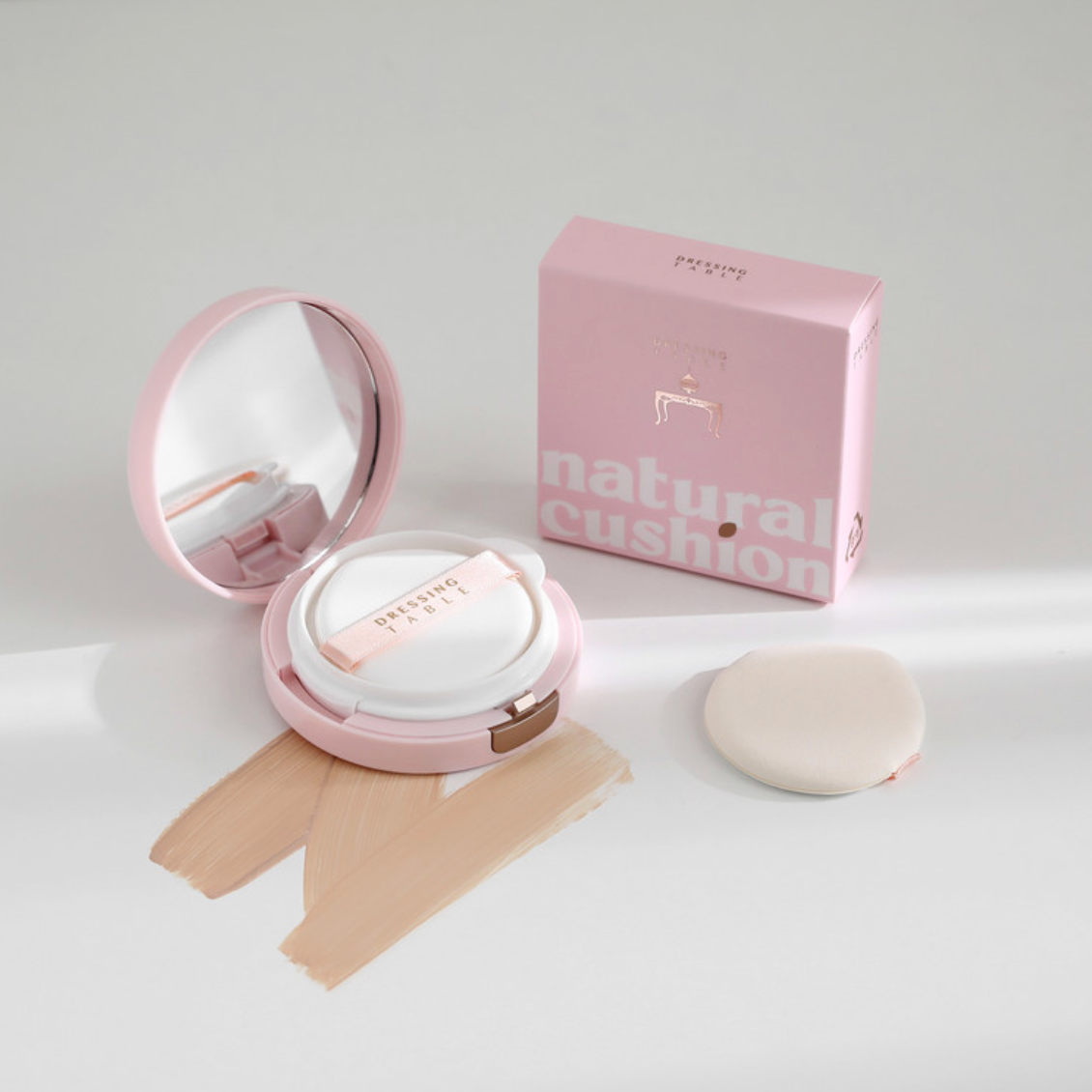 pink box and cushion foundation